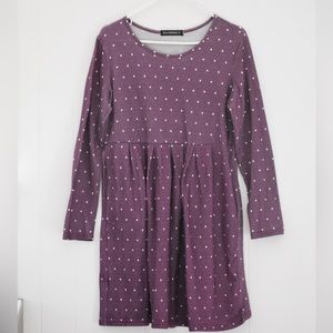 Damissly Purple and White Polkadot Dress Short Large